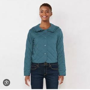 Lauren Conrad ruffle collar quilted jacket